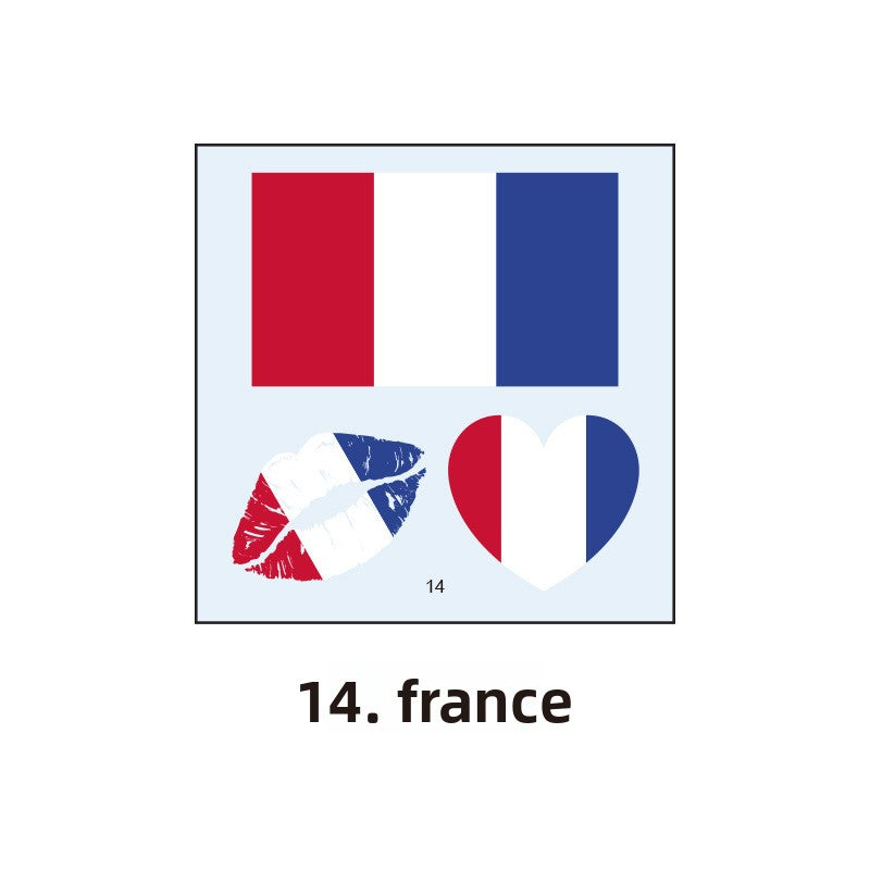 Sports competitions, marathon national flag tattoo stickers, sports games, national flag face stickers, waterproof and long-lasting tattoo stickers