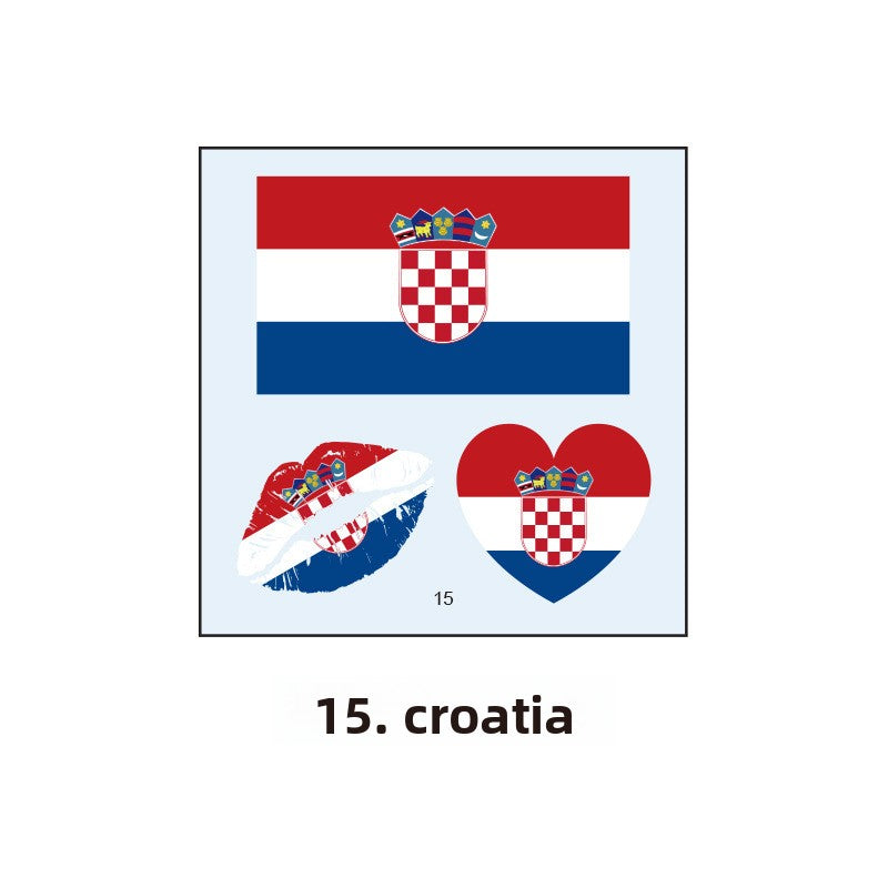 Sports competitions, marathon national flag tattoo stickers, sports games, national flag face stickers, waterproof and long-lasting tattoo stickers